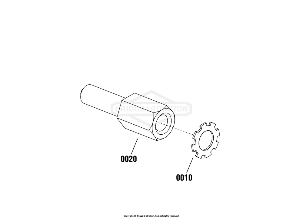 Engine Group - Starter Adapter Diagram and Parts List for 080015-02  Briggs and Stratton Generator